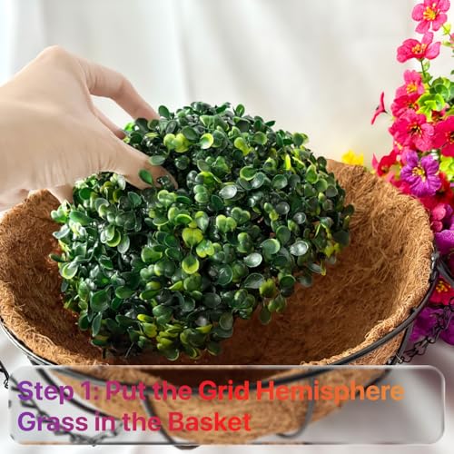 2 Sets Outdoor Artificial Flowers with Hanging Baskets, Yellow Orange G59149