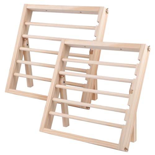 2PCS Wooden Ribbon Storage Racks for Gift Wrapping and Crafts Q5812