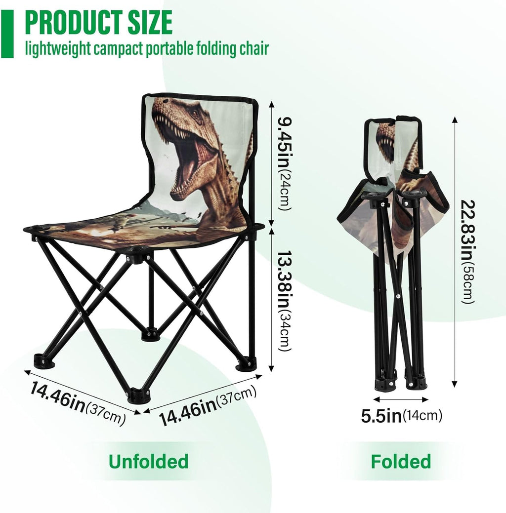 Portable Folding Camping Chair Dinosaur Design Lightweight Beach Chair H358387
