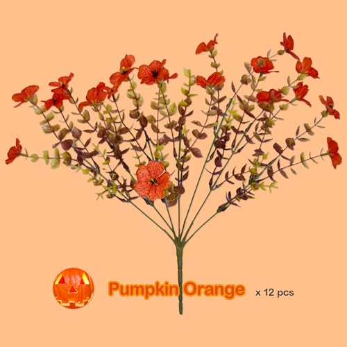 2 Sets Outdoor Artificial Flowers with Hanging Baskets, Yellow Orange G59149