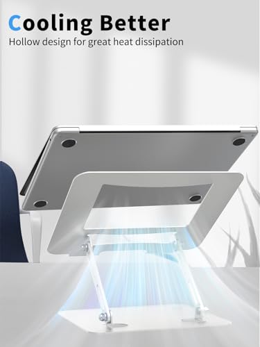 SOUNDANCE Laptop Stand for Desk, Adjustable Height, Ergonomic Metal Riser, Black W5708