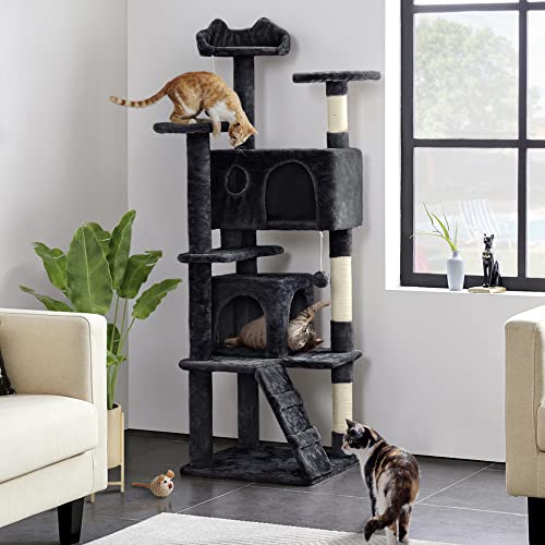 Yaheetech 54in Cat Tree Tower Condo Furniture with Scratch Post Y196