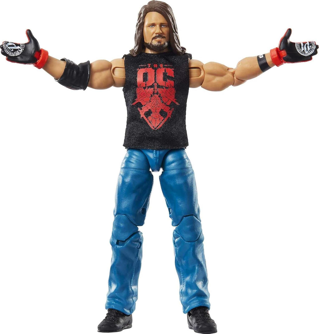 Mattel AJ Styles WrestleMania Elite Collection Action Figure with Build-A-Figure Pieces, 6-in Posable Collectible Z36504