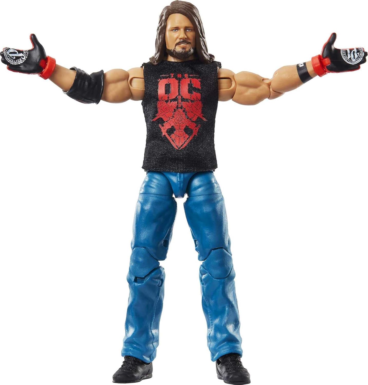 Mattel AJ Styles WrestleMania Elite Collection Action Figure with Build-A-Figure Pieces, 6-in Posable Collectible Z36504