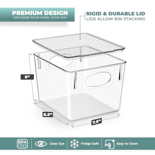 Sorbus Small Plastic Storage Bins Clear 2 Pack L659