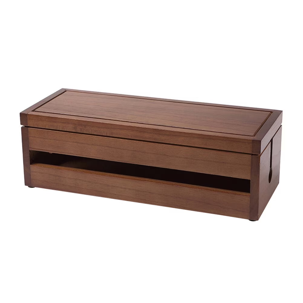Solid Wood Wiring Box Socket Organizer Electronics Cable The Wire Coffee