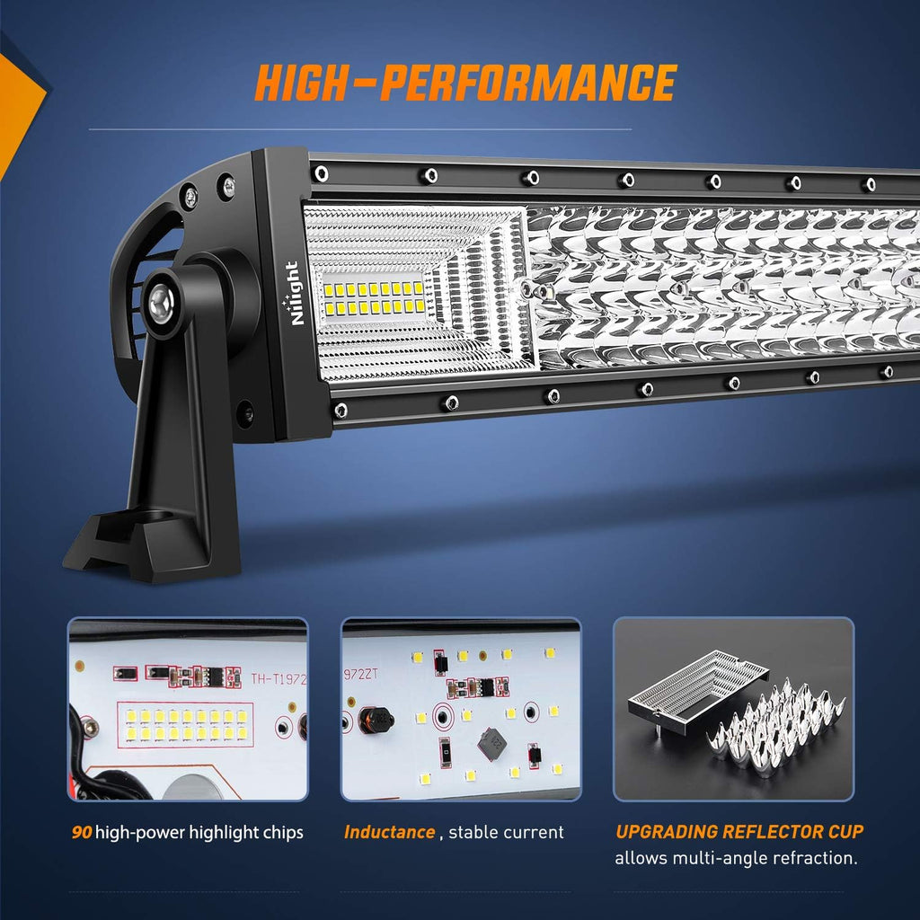 Nilight 18016C-A LED Light Bar 22Inch 270W Triple Row Combo Beam Driving Lights for Trucks H625630