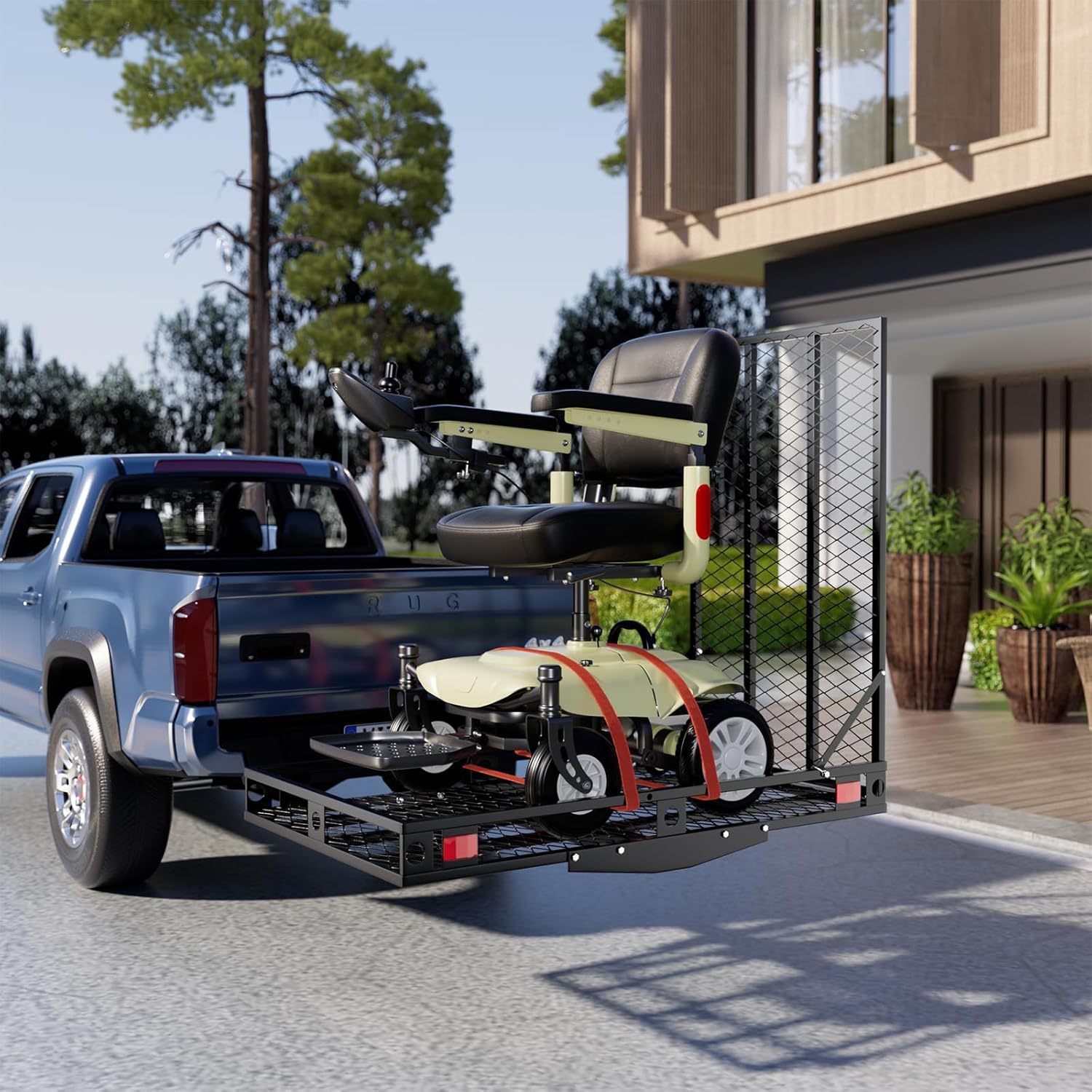 Mobility Scooter Carrier 500 LBS Capacity Hitch Mount with Foldable Ramp W8335