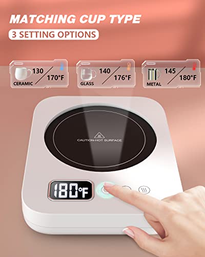 Coffee Mug Warmer with 3-Temp Settings and Auto Shut Off W608417