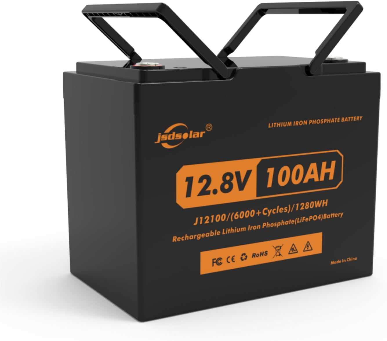 12V 100Ah Lithium LiFePO4 Battery Packs, Rechargeable Lithium Battery 15000+ Deep Cycles with 100A BMS, 1.28kWh, Perfect for Trolling Motors, RVs, Van and Solar Home Energy Storage