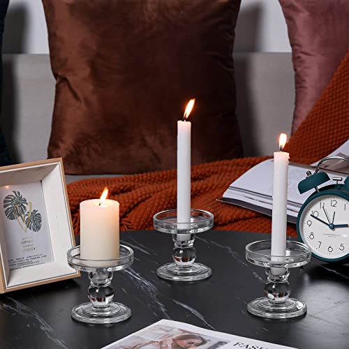6 Pcs Glass Candle Holders for Pillar & Taper Candles, Wedding Centerpiece L868250