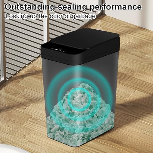 Touchless Electric Bathroom Trash Can with Lid, 5 Gallon, White V363