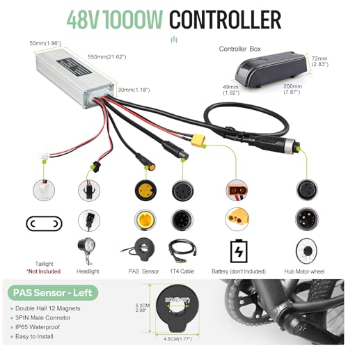 Ebike Conversion Kit 48V 1000W Brushless Rear Hub Motor for 135-142mm Dropout H689265
