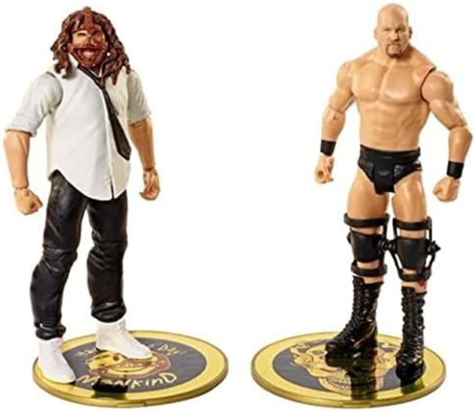 ​WWE MATTEL Stone Cold Steve Austin vs Mankind Championship Showdown 2 Pack 6 in Action Figures High Flyers Battle Pack for Ages 6 Years Old and Up​