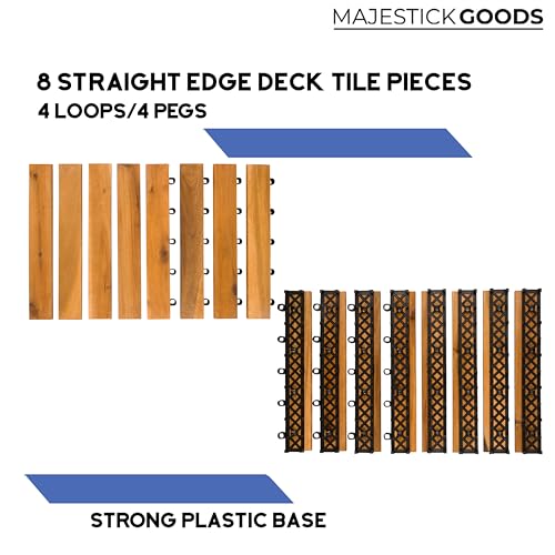 Acacia Hardwood Interlocking Deck Tile Edge - Straight 8 Pack J4844