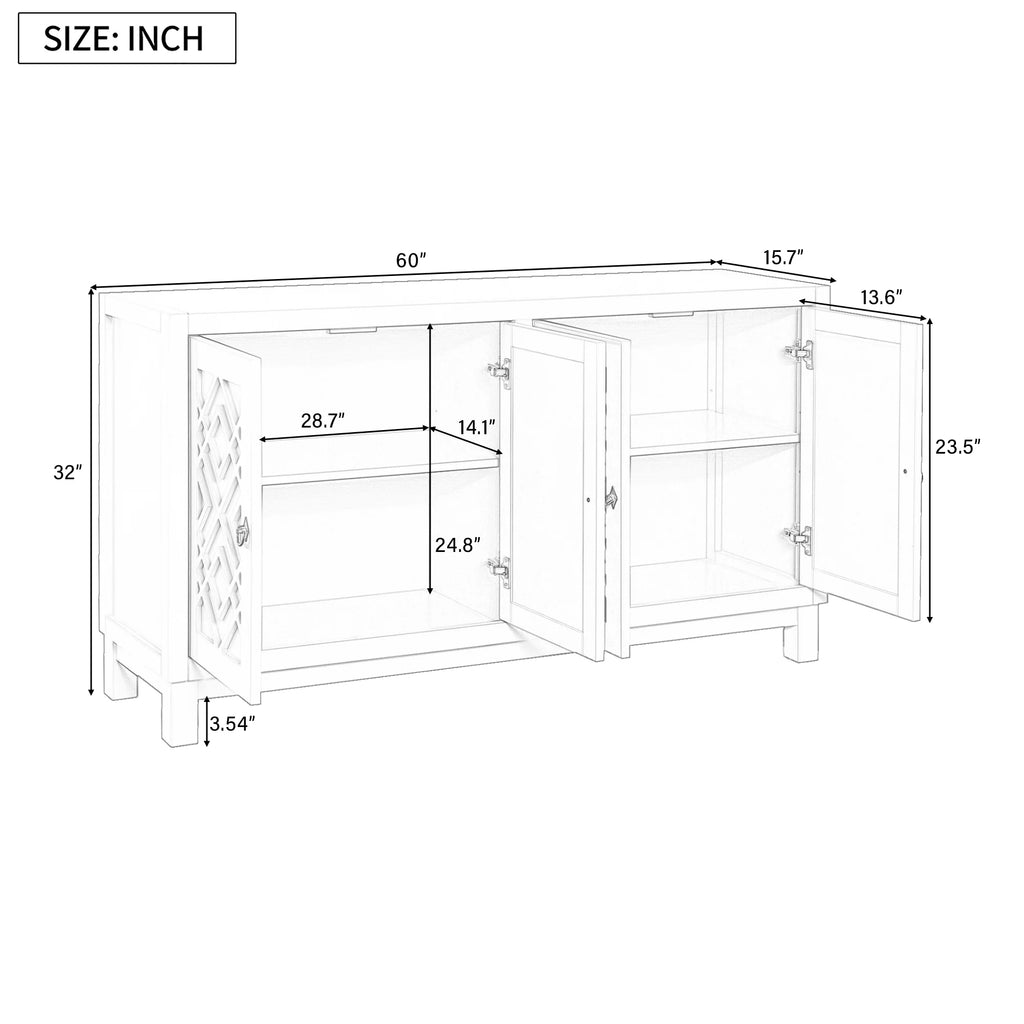 2-Door Storage Cabinet with Metal Legs and Adjustable Shelves, White U28992