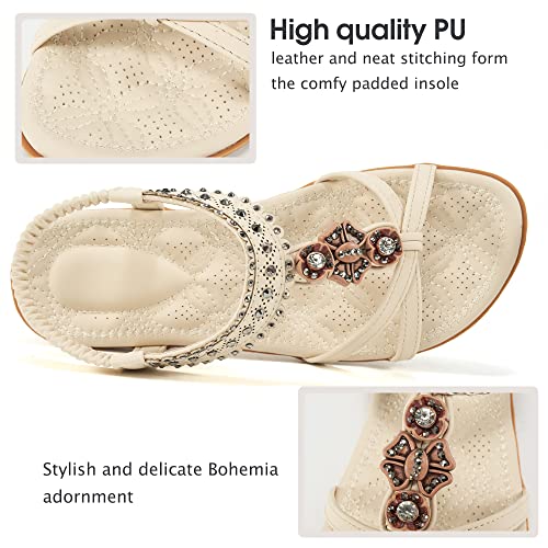 Alicegana Women's Sandals Non-Slip Casual Summer Beach Flats Q323621
