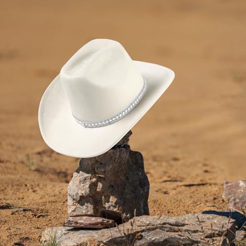 Women's Suede Western Cowgirl Hat with Wide Brim S6037