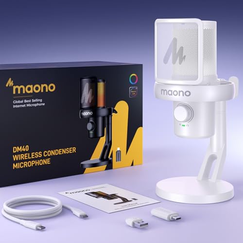 MAONO Wireless Microphone for PC, Gaming, Streaming, Podcast (DM40-Black) G850723