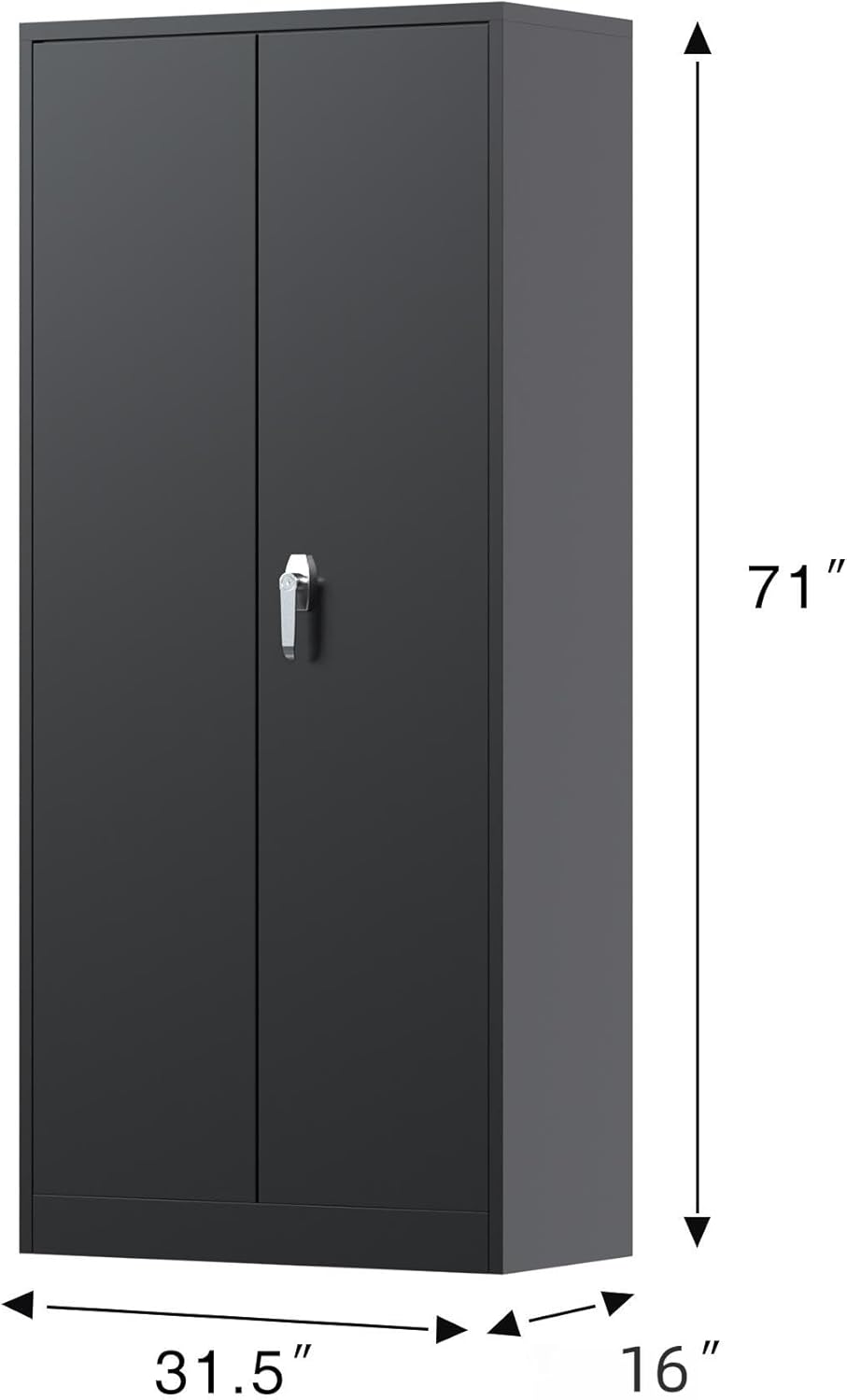 71" Lockable Metal Storage Cabinet with Doors and Shelves C570