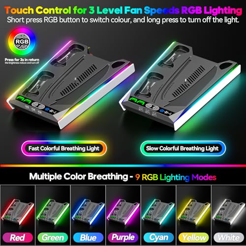 PS5 Stand with Cooling & Charging Station for Disc & Digital Console U78876