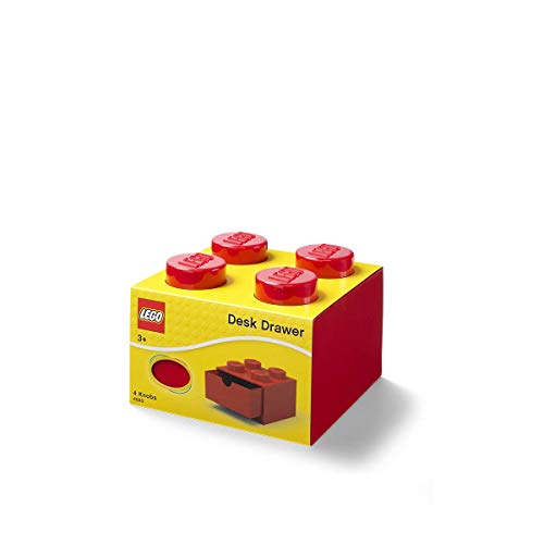 LEGO Stackable Desk Drawer Red with 8 Knobs - Plastic Storage Box Q316