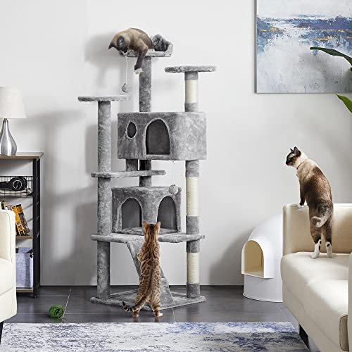Yaheetech 54in Cat Tree Tower Condo Furniture with Scratch Post Y196
