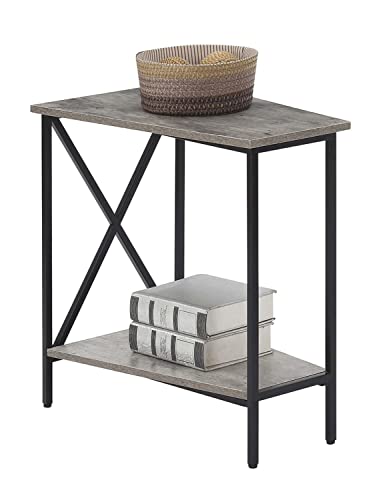 Tucson Wedge End Table, Faux Birch / Black L6387