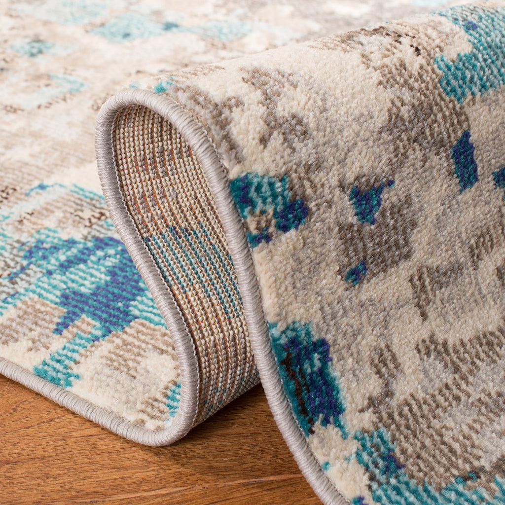 SAFAVIEH Madison Candelario Abstract Polka Dots Area Rug, Grey/Blue, 9' x 12' P633