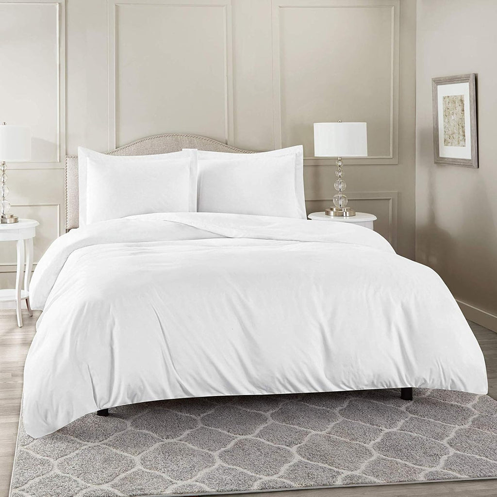 Egyptian Luxury Bed Sheet Set – 1500 Hotel Collection w/Beautiful Satin Band Trim - Ultra Soft Wrinkle & Fade Resistant Microfiber, Hypoallergenic 4 Piece Set- Queen - White/Gold