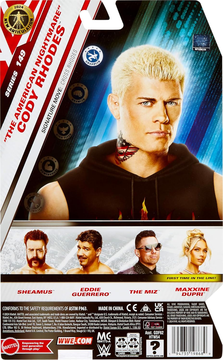 Mattel WWE Action Figure Cody Rhodes 6-Inch Collectible T441