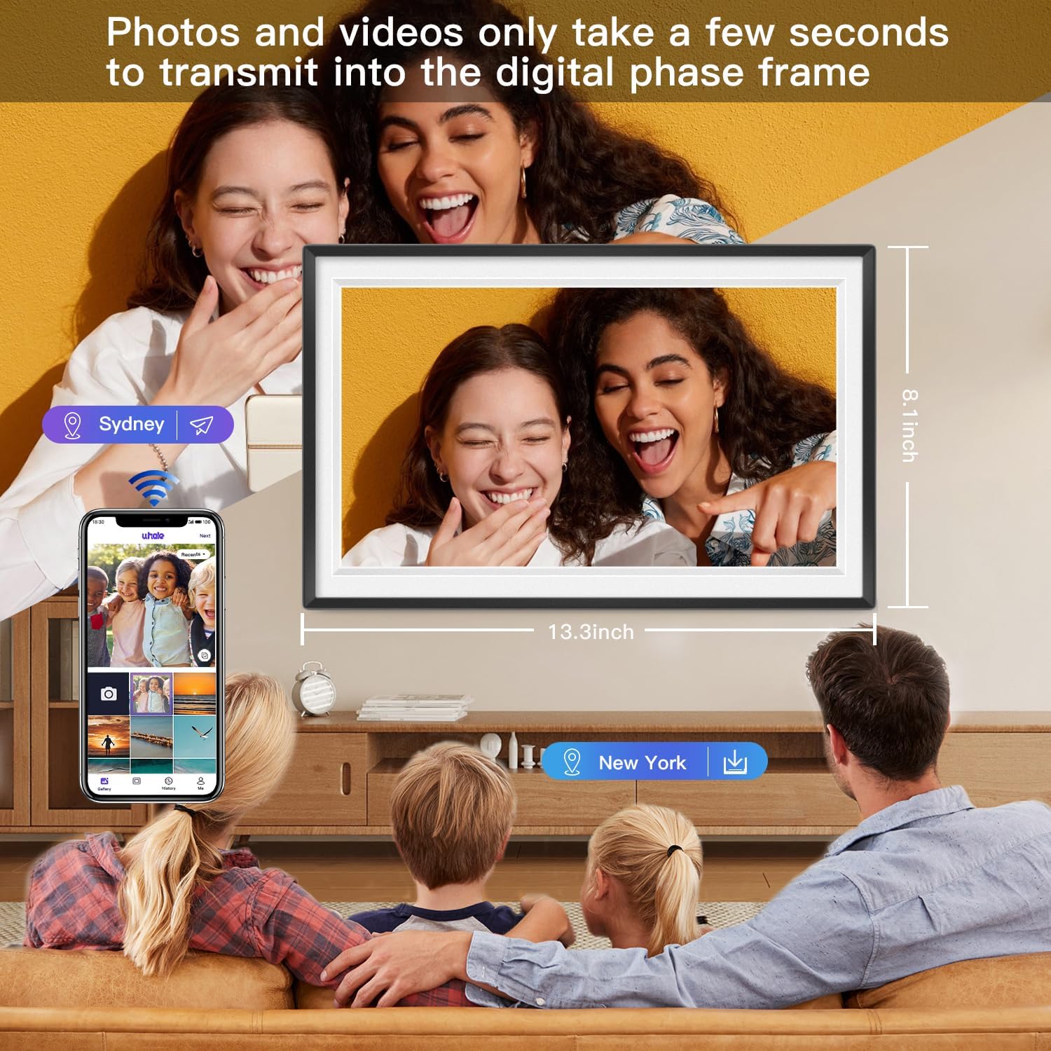 15.6 Inch Touch Screen WiFi Digital Picture Frame with 32GB Storage A386