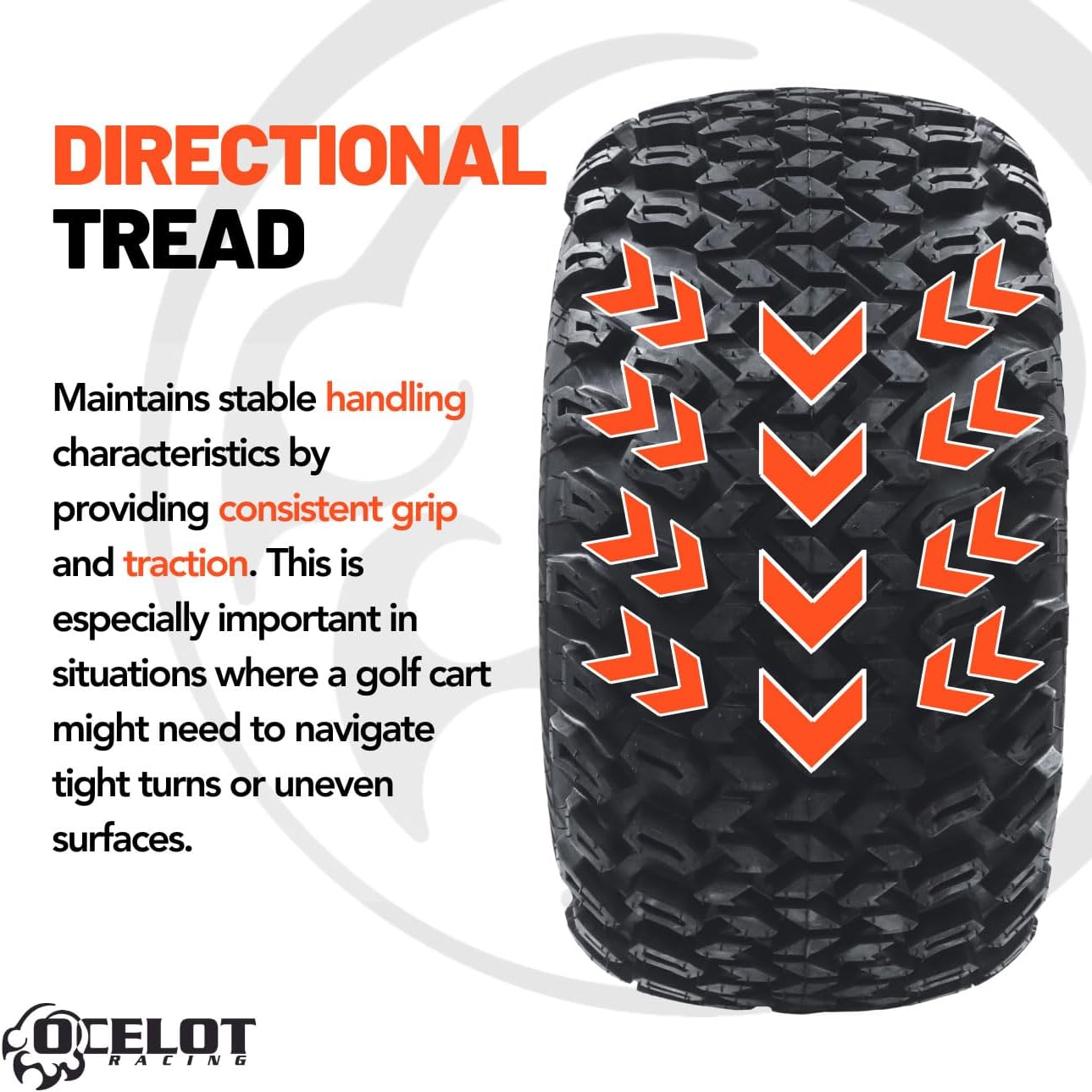 Ocelot P334 22x11-10 All Terrain Golf Cart Tires, 4-Ply J116