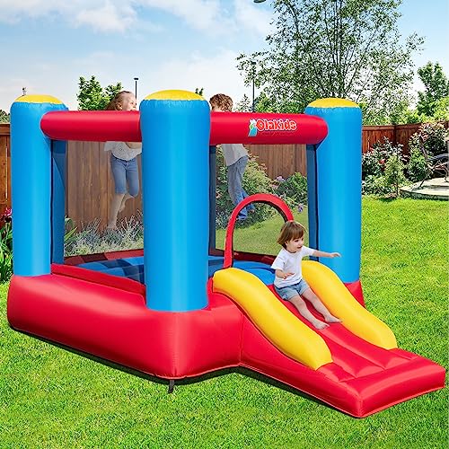 OLAKIDS Inflatable Bounce House 3 in 1 Kids Jumping Castle with Slide and Basketball Rim N370840