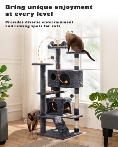 Yaheetech 54in Cat Tree Tower Condo Furniture with Scratch Post Y196