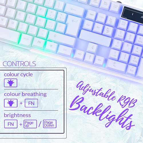 Hornet RX-250 Wired RGB Gaming Keyboard Mouse Headset and Mousepad Bundle for PC, Xbox, PS4 F15170