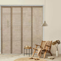 GoDear Design Adjustable Panel Track Sliding Glass Door Blinds 45.8"- 86" W x 96" H, Extendable Vertical Blinds for Patio Doors and Large Winodws, See-Through Trimmable Jute Fabric, Semi-Privacy, Yoga