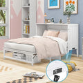 Queen Size Murphy Bed with Bookcase, Bedside Shelves and a Big Drawer, Wood Murphy Bed Wall Bed Folding Wall Bed for Home Office or Small Room, White