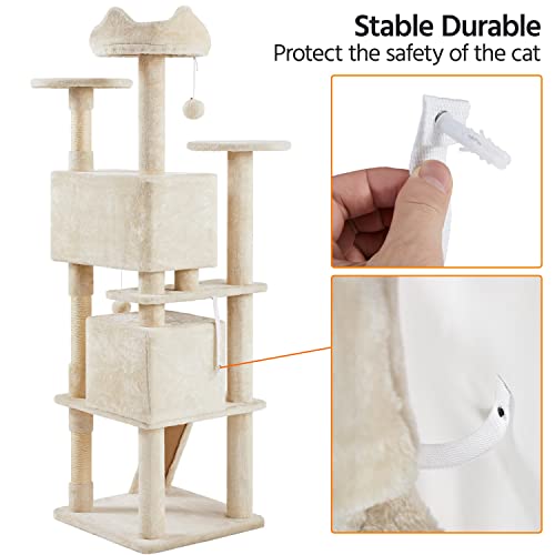 Yaheetech 54in Cat Tree Tower Condo Furniture with Scratch Post Y196