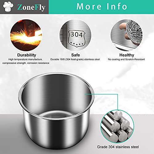 8Qt Power Cooker XL Replacement Inner Pot Stainless Steel Compatible with PPC772 PPC780 WAL3 O34984