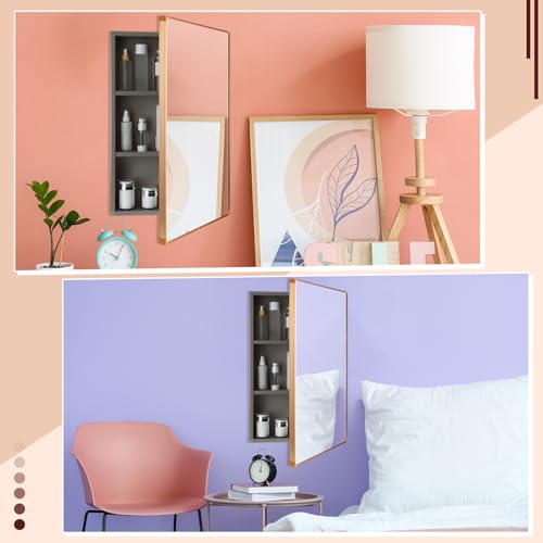 Framed Recessed Medicine Cabinet with Mirror 16 x 24 inch Light Grey K591670