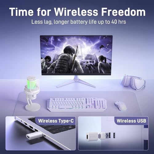 MAONO Wireless Microphone for PC, Gaming, Streaming, Podcast (DM40-Black) G850723