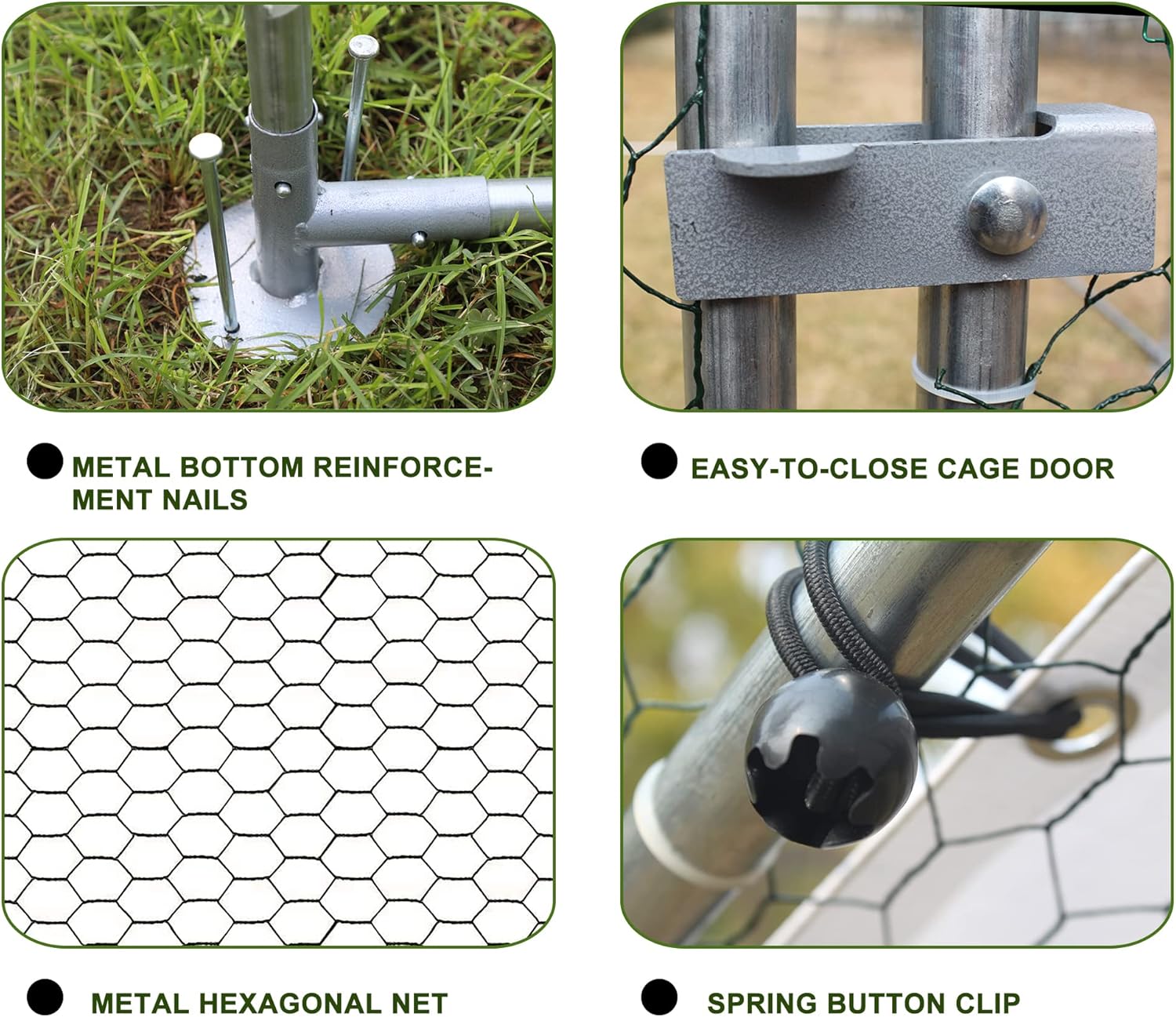 IchbinGo Large Metal Chicken Coop with Waterproof Anti-UV Cover for Outdoor Backyard Farm P206