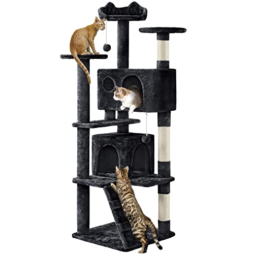 Yaheetech 54in Cat Tree Tower Condo Furniture with Scratch Post Y196