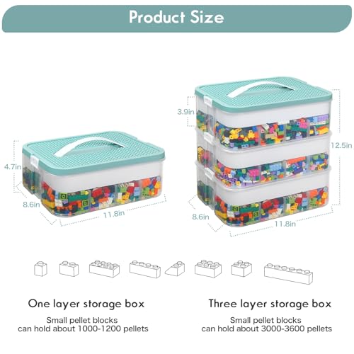 Douorgan Toy Storage Organizer with Compartments and Lid (Blue, 1 Layer) N535315