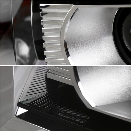 SPEC-D TUNING Black Housing Clear Lens Halo Projector Headlights for Chevy Silverado 1500 2500HD 3500HD X902044