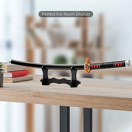 Demon Slayer Sword 41" Full-Set with Belt & Stand, Tanjiro Wooden Katana Cosplay Prop M416325