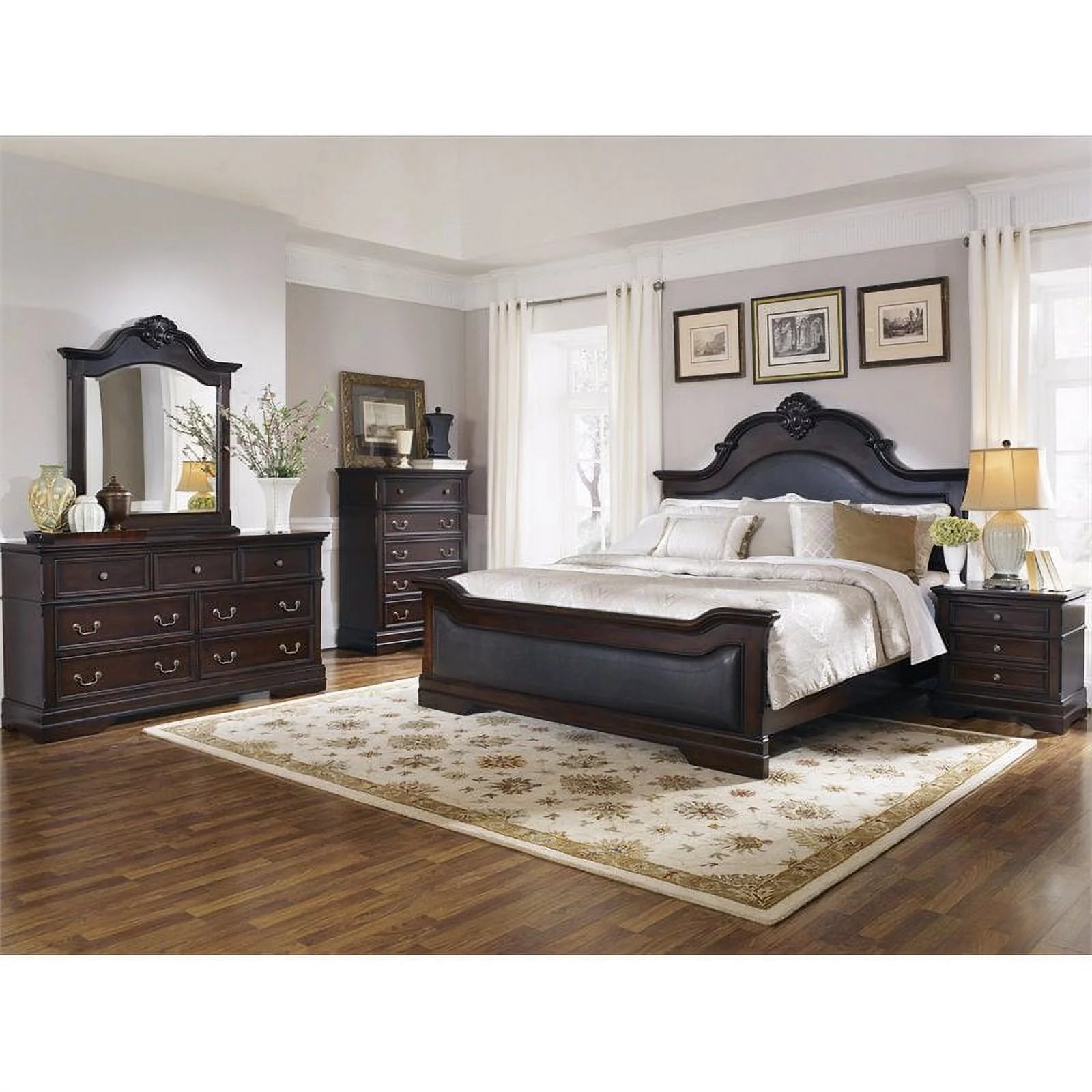 Cambridge Carved Bedroom Set Cappuccino O592381