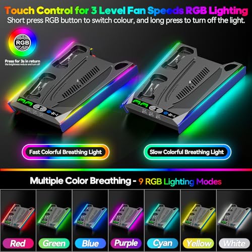 PS5 Stand with Cooling & Charging Station for Disc & Digital Console U78876