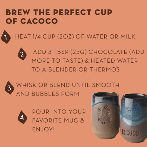 70% Spicy Dark Drinking Chocolate - Organic Hot Cacao by CACOCO, 7.05 oz N8240